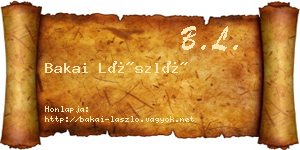 Bakai László névjegykártya