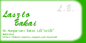laszlo bakai business card